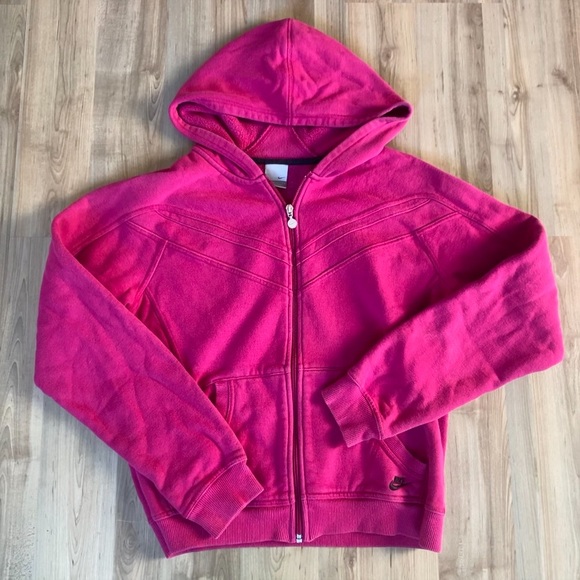 Nike Jackets & Blazers - Nike Vintage 80s Pink Hoodie Zip Up Jacket Women’s Size Large